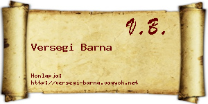 Versegi Barna névjegykártya